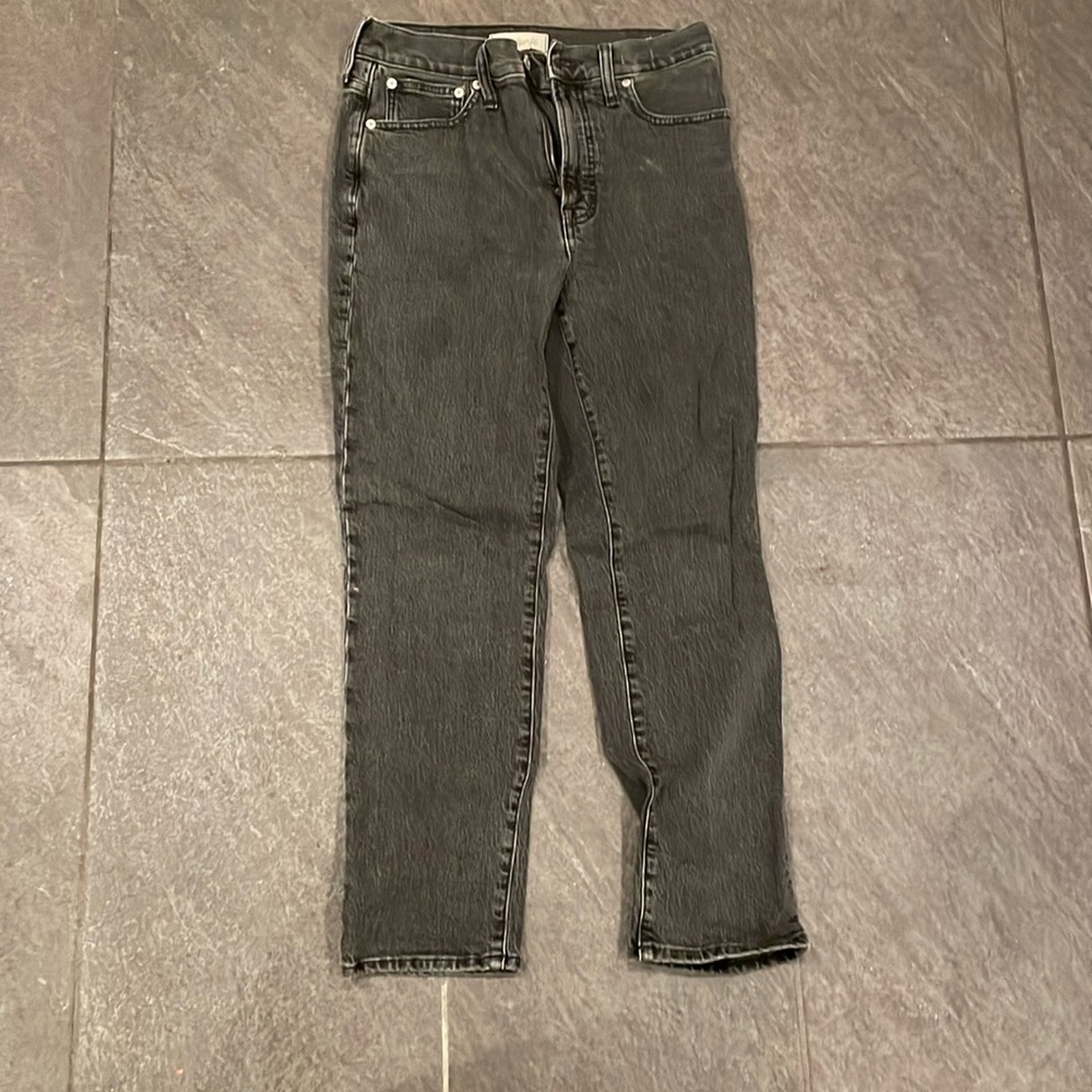 Madewell black straight leg jeans